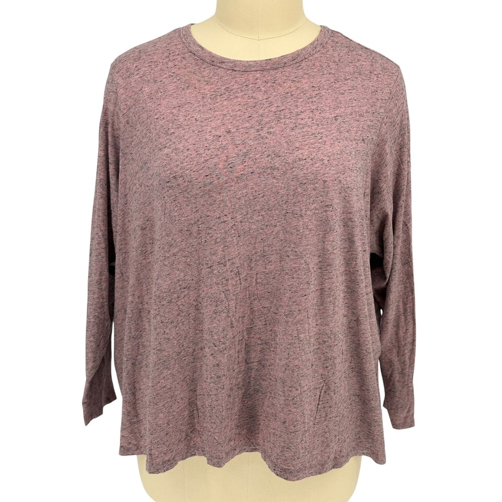 Old Navy Everywear Long Sleeve Tee Pink Heather 100% Cotton 4X